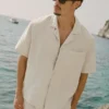 Camicia a maniche corte con bottoni Linen Days - Colore osso