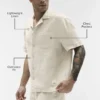 Camicia a maniche corte con bottoni Linen Days - Colore osso