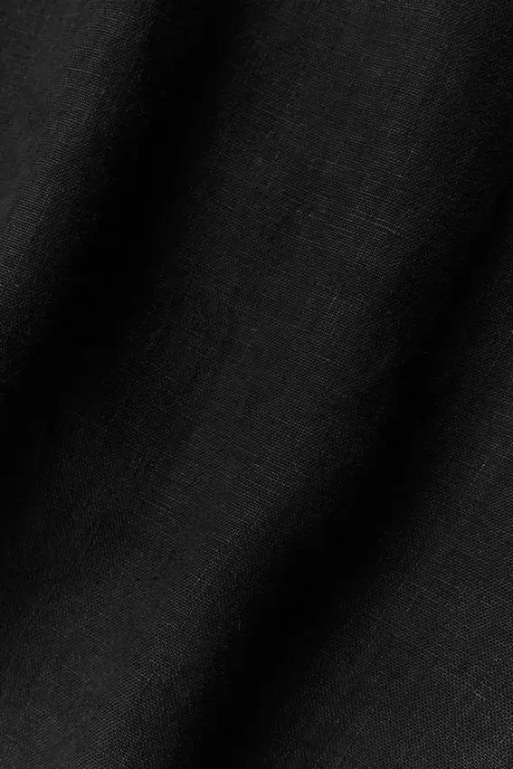 Camicia a maniche corte con bottoni Linen Days - Nero