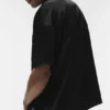 Camicia a maniche corte con bottoni Satin Horizon - Nero