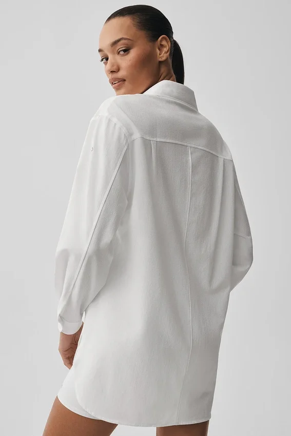 Camicia a maniche lunghe con bottoni Dreamscape - Bianca