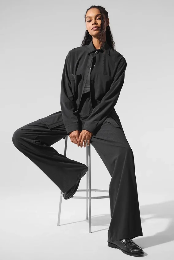 Camicia a maniche lunghe con bottoni Dreamscape - Nero
