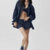 Camicia a maniche lunghe "Daylight" gessata - Blu navy/Avorio