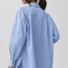 Camicia a maniche lunghe gessata Daylight con bottoni - Blu Provenza chiaro/Bianco