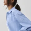 Camicia a maniche lunghe gessata Daylight con bottoni - Blu Provenza chiaro/Bianco