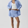 Camicia a maniche lunghe gessata Daylight con bottoni - Blu Provenza chiaro/Bianco