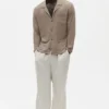 Camicia a maniche lunghe in jersey di lino Coastal - Gravel