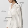 Camicia a maniche lunghe semi-trasparente Golden Hour con bottoni - Avorio