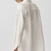 Camicia a maniche lunghe semi-trasparente Golden Hour con bottoni - Avorio