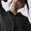 Camicia a maniche lunghe semi-trasparente Golden Hour con bottoni - Nero