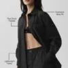Camicia a righe sottili con maniche lunghe e bottoni - Nero/Titanio