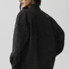 Camicia a righe sottili con maniche lunghe e bottoni - Nero/Titanio