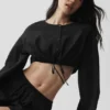 Camicia con maniche lunghe corta in cotone “Real Deal” - Nero
