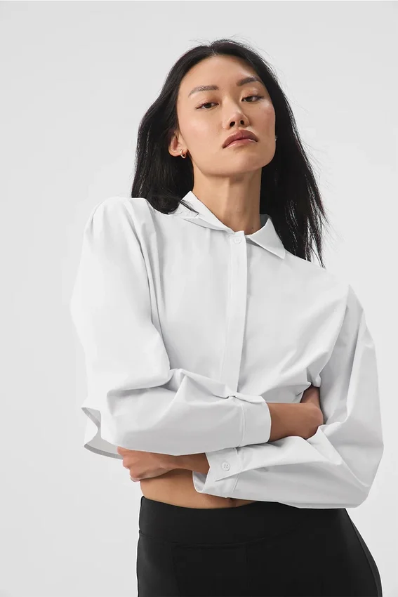 Camicia corta abbottonata “Take Me Out” - Bianca