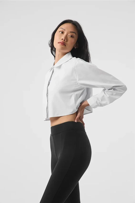Camicia corta abbottonata “Take Me Out” - Bianca