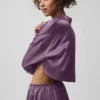 Camicia corta con bottoni in seta lucente a maniche lunghe - Plum Kiss