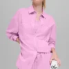 Camicia in cotone Real Deal con bottoni a maniche lunghe - Rosa Candy Heart