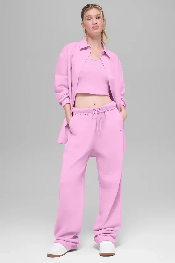 Camicia in cotone Real Deal con bottoni a maniche lunghe - Rosa Candy Heart