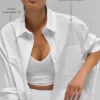 Camicia in cotone Real Deal con bottoni e maniche lunghe - Bianco