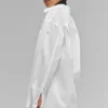Camicia in cotone Real Deal con bottoni e maniche lunghe - Bianco