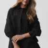 Camicia in cotone Real Deal con bottoni - Nero