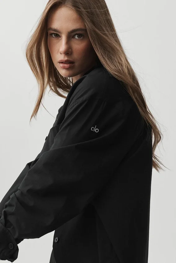 Camicia in cotone Real Deal con bottoni - Nero