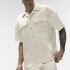 Camicia in raso con maniche corte Horizon - Colore osso