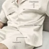 Camicia in raso con maniche corte Horizon - Colore osso