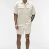 Camicia in raso con maniche corte Horizon - Colore osso