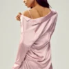 Camicia in seta Luminous con bottoni - Rosa champagne