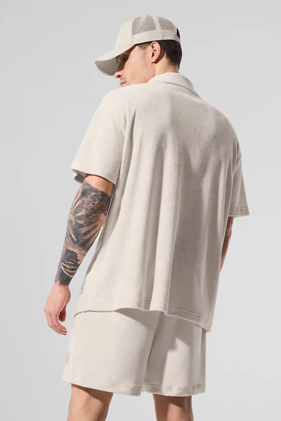 Camicia in spugna Coastal con bottoni - Colore osso