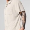Camicia in spugna Coastal con bottoni - Colore osso