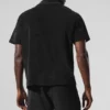 Camicia in spugna Coastal con bottoni - Nera