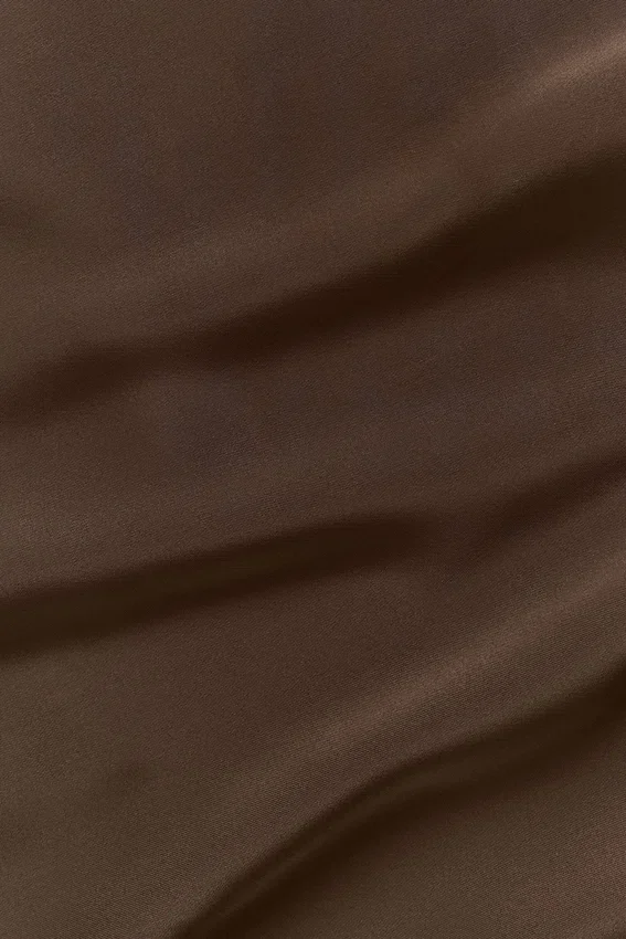 Camicia Satin Horizon a maniche corte con bottoni - Espresso
