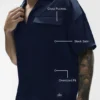Camicia Satin Horizon a pantaloncini con bottoni - Navy