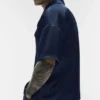 Camicia Satin Horizon a pantaloncini con bottoni - Navy