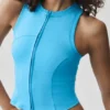 Canotta Alosoft Level Up con zip integrale - Blu azzurro
