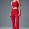 Canotta con giarrettiera in maglia denim - Rosso intenso/Rosso intenso scuro