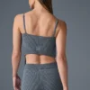 Canotta con reggicalze in maglia denim - Grigio acciaio/Antracite