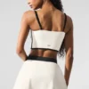 Canotta con reggiseno aerodinamico Airbrush - Avorio/Nero