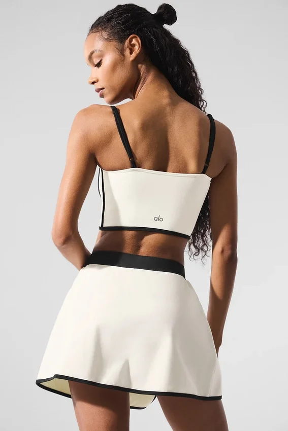 Canotta con reggiseno aerodinamico Airbrush - Avorio/Nero