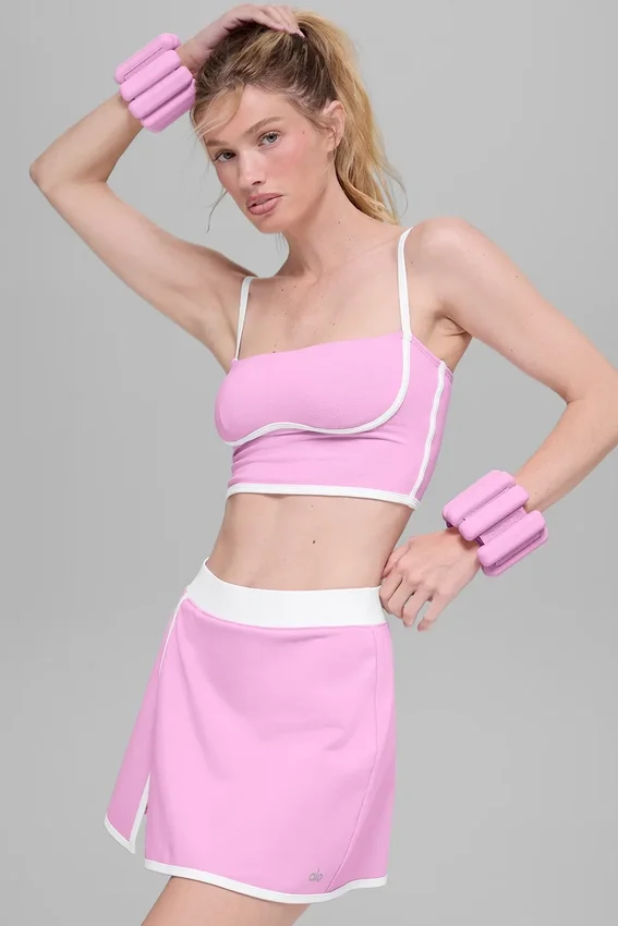 Canotta con reggiseno aerodinamico Airbrush - Rosa Candy Heart/Bianco