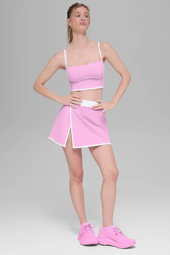 Canotta con reggiseno aerodinamico Airbrush - Rosa Candy Heart/Bianco