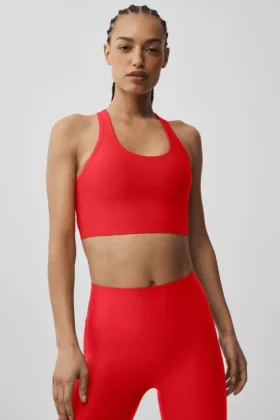 Canotta con reggiseno Airlift Super Sleek - Rosso brillante