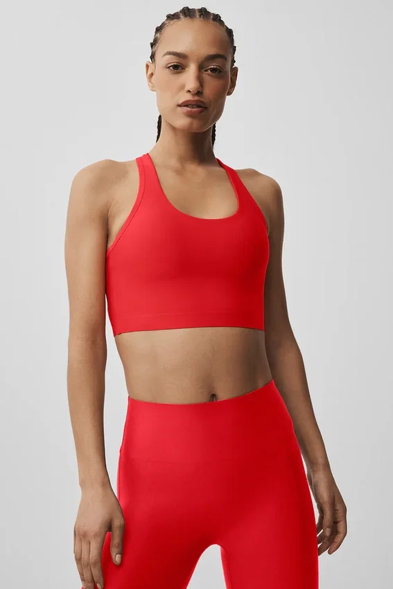 Canotta con reggiseno Airlift Super Sleek - Rosso brillante