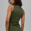 Canotta con reggiseno integrato a lunghezza intera Alo Softsculpt Precision - Verde oliva