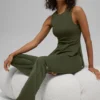 Canotta con reggiseno integrato a lunghezza intera Alo Softsculpt Precision - Verde oliva