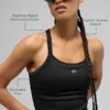 Canotta con reggiseno integrato a maniche lunghe Favorite senza cuciture a costine - Nero