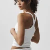 Canotta con reggiseno integrato a costine senza cuciture "Favorite" - Bianco