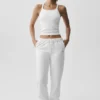 Canotta con reggiseno integrato a costine senza cuciture "Favorite" - Bianco